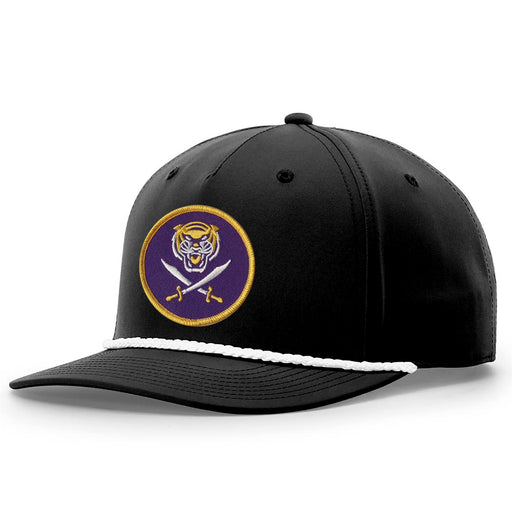 Bengals & Bandits Richardson 258 Purple / Gold Round Patch Classic Rope Hat - Black / White Rope