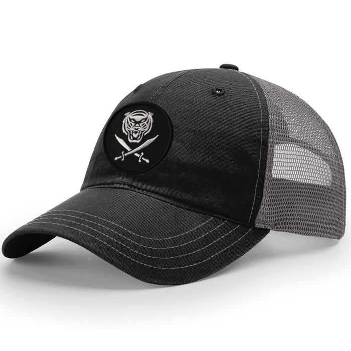 Bengals & Bandits Round Patch Mesh Trucker Hat - Black / Charcoal
