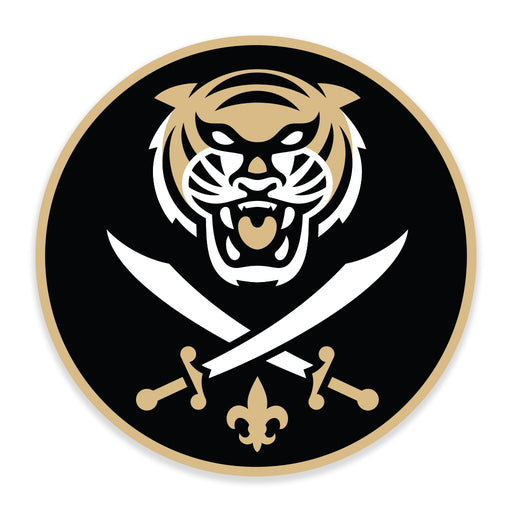 Bengals & Bandits Round Die Cut Decal - Black / Gold