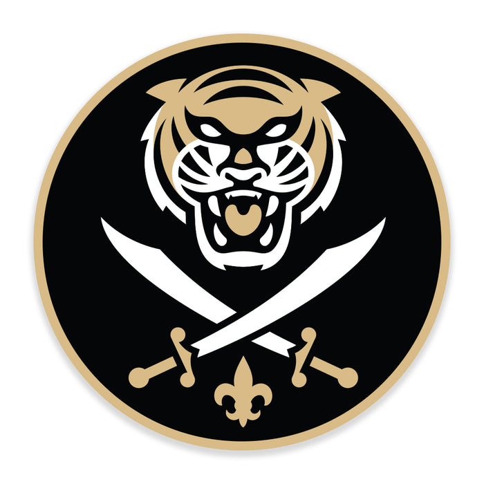 Bengals & Bandits Round Die Cut Decal - Black / Gold