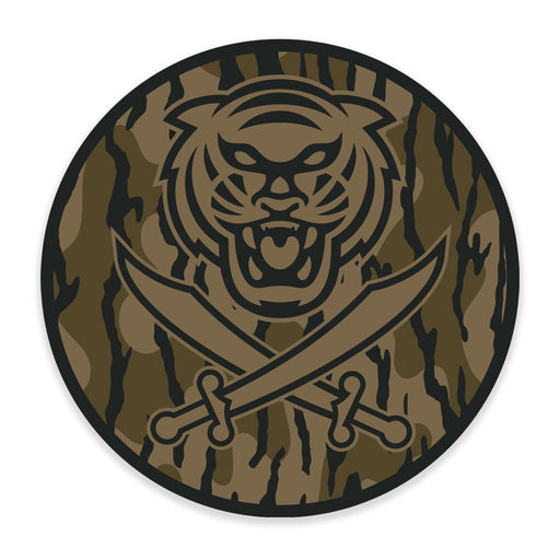 Bengals & Bandits Round Die Cut Est Decal -  Bottom Landn Camo