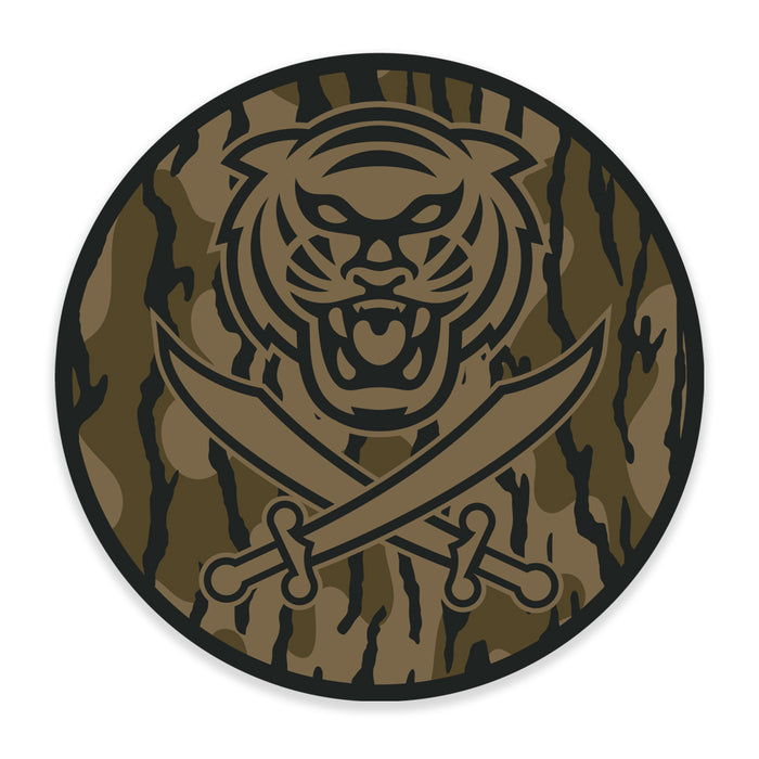 Bengals & Bandits Round Die Cut Est Decal -  Bottom Landn Camo