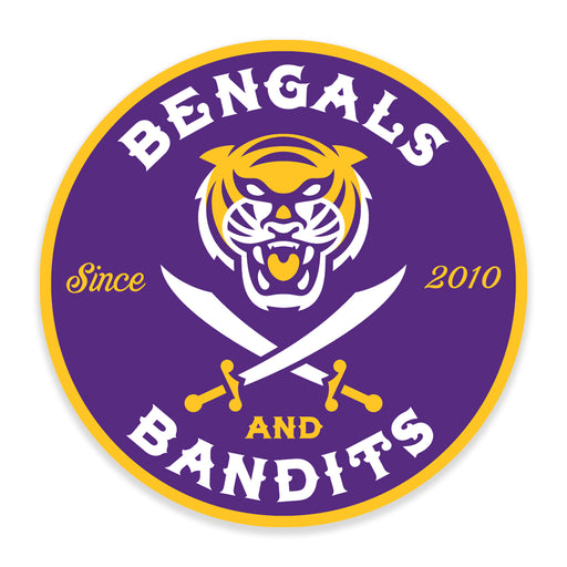 Bengals & Bandits Round Die Cut Est Decal - Text