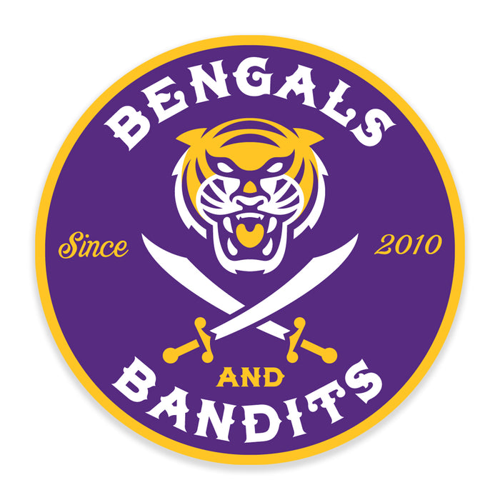 Bengals & Bandits Round Die Cut Est Decal - Text