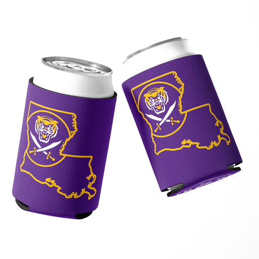 Bengals & Bandits Stitched Neoprene Sublimated Double Sided Can Holder / Koozie - Louisiana Outline