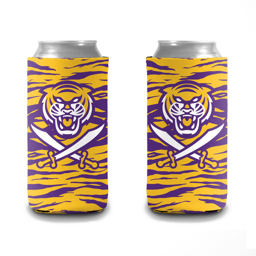 Bengals & Bandits Stitched Neoprene Sublimated Double Sided Slim Can Holder / Koozie - Tiger Stripe