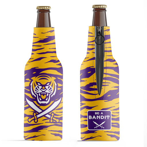 Bengals & Bandits Stitched Neoprene Sublimated Double Sided Zipper Bottle Holder / Koozie - Tiger Stripe