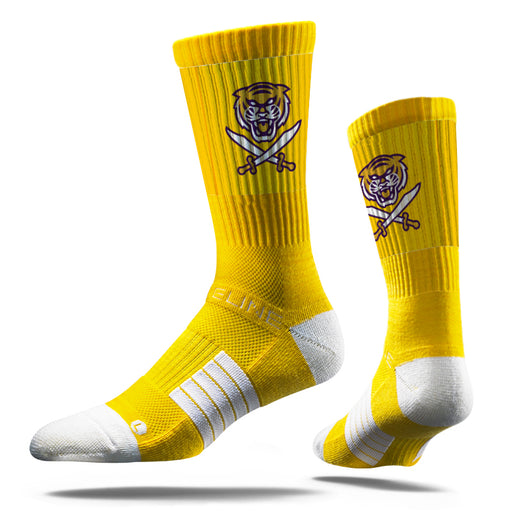 Bengals & Bandits Strideline Tri-Color Performance Crew Socks - Gold