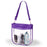 Desden Gameday Kate Clear Purse With Vegan Leather Trim and Straps - Purple
