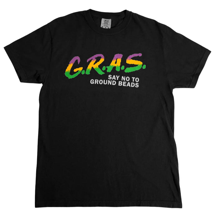 Dirty Coast Louisiana Mardi Gras GRAS Garment Dyed T-Shirt - Black
