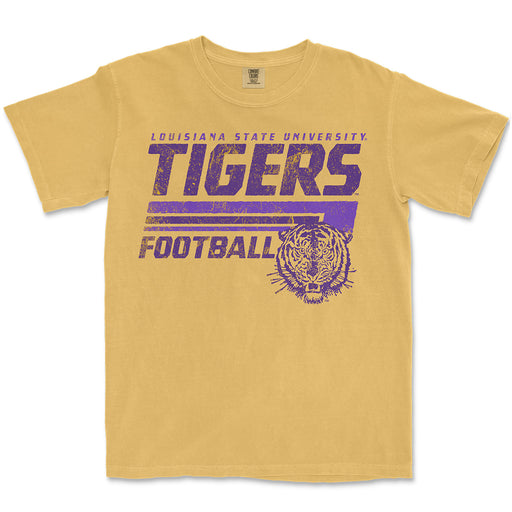 LSU Tigers Vault Slant Mascot Garment Dyed T-Shirt - Mustard