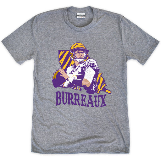 Joe Burrow 'Where I'm From' Burreaux LA Stripe Tri-Blend T-Shirt - Grey