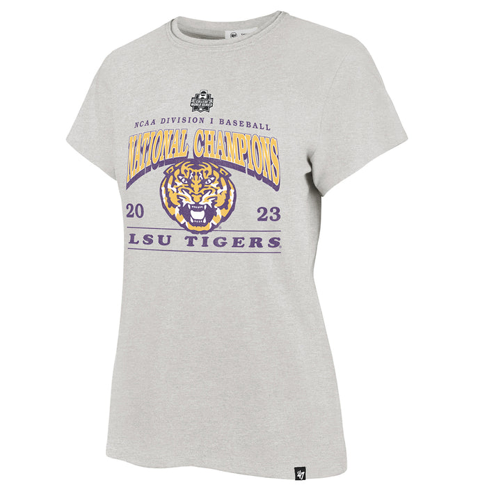 LSU Tigers 47 Brand Baseball National Champions Frankie Women's T-Shirt - Relay Grey