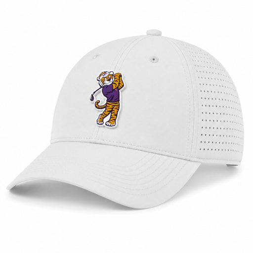 LSU Tigers Ahead Birdie Mike Vento Unstructured AeroSphere Perforated Performance Hat - White