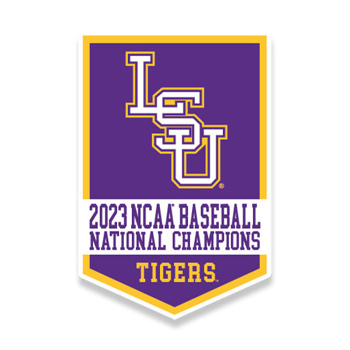 LSU Tigers Baseball National Champions Banner Vinyl Decal - 3"
