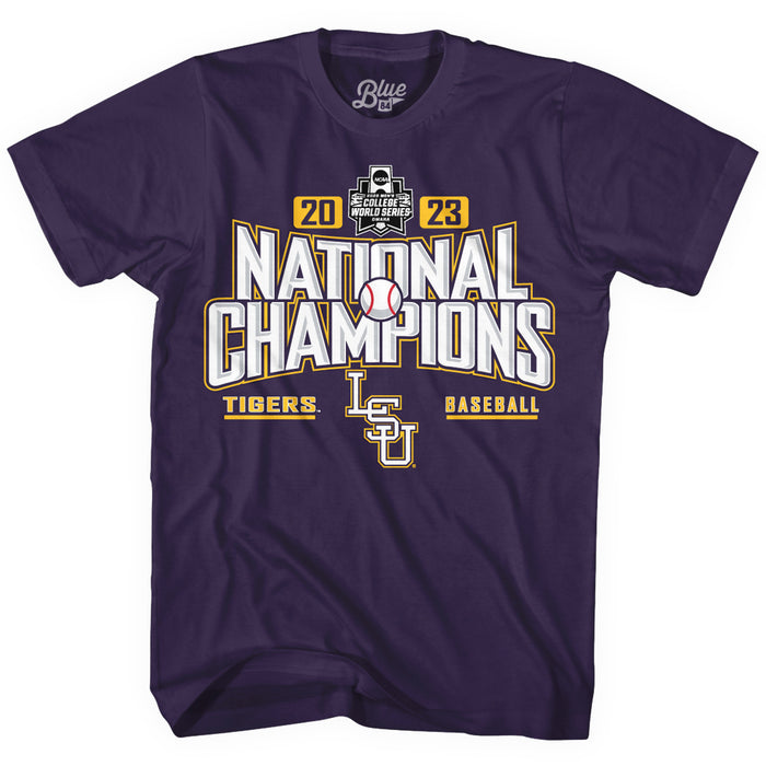 LSU Tigers Blue 84 Baseball National Champions Motor Mouth T-Shirt - Purple