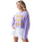 LSU Tigers Gameday Social Geaux Tigers Chenille French Terry Crop Crewneck Sweatshirt  - Lavender