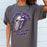 LSU Tigers Livy Lu Rolling Stones Rock 'Em Tigers Oversized Distressed Thrifted T-Shirt - Charcoal
