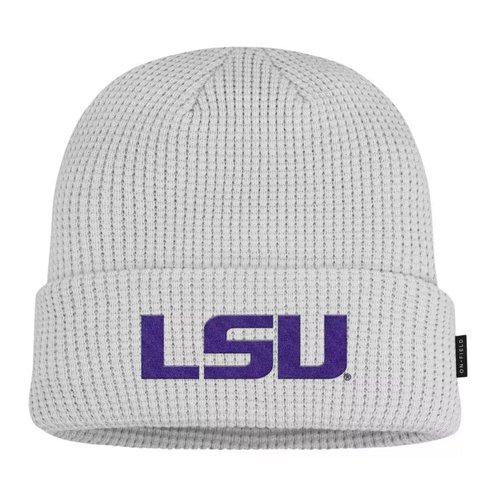 LSU Tigers Nike Official On-Field Waffle Knit Utility Cuff Knit Beanie - Photon Dust