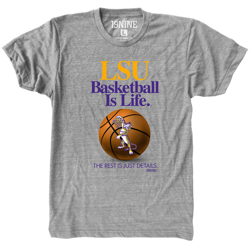 LSU Tigers 19Nine Dunking Mike 'Basketball Is Life' T-Shirt - Grey