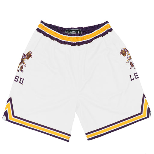LSU Tigers 19Nine Premium Replica 1991-1992 Game Throwback Basketball Player Shorts - White