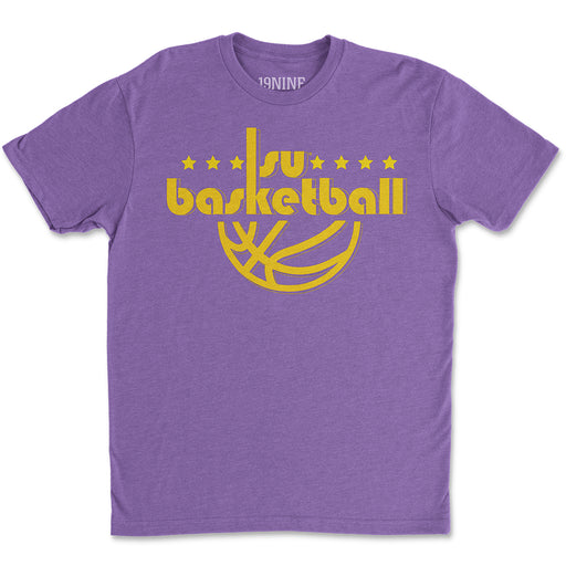 LSU Tigers 19Nine Retro Stars Basketball T-Shirt - Purple