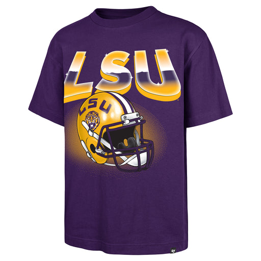 LSU Tigers 47 Brand 90's Helmet Foundation Heavyweight T-shirt - Purple