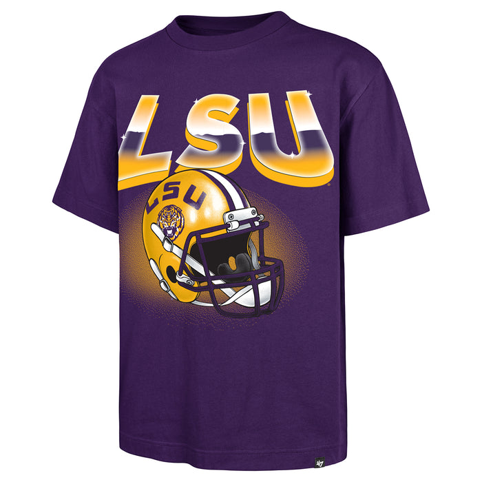 LSU Tigers 47 Brand 90's Helmet Foundation Heavyweight T-shirt - Purple