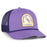 LSU Tigers 47 Brand Baseball Interlock Gravestone Patch Five-Panel Rope Mesh Trucker Hat - Purple