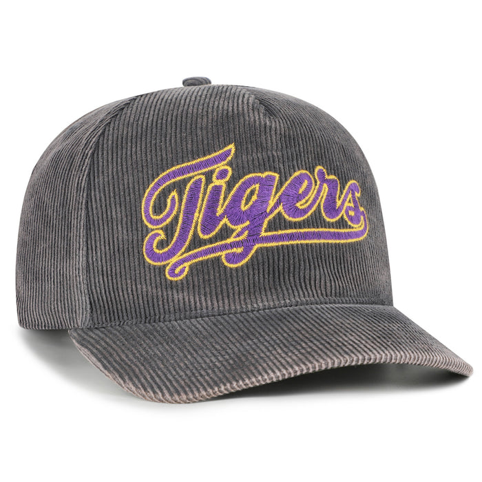 LSU Tigers 47 Brand Reclaim Corded Baseball Tigers Script Hitch Hat - Coal