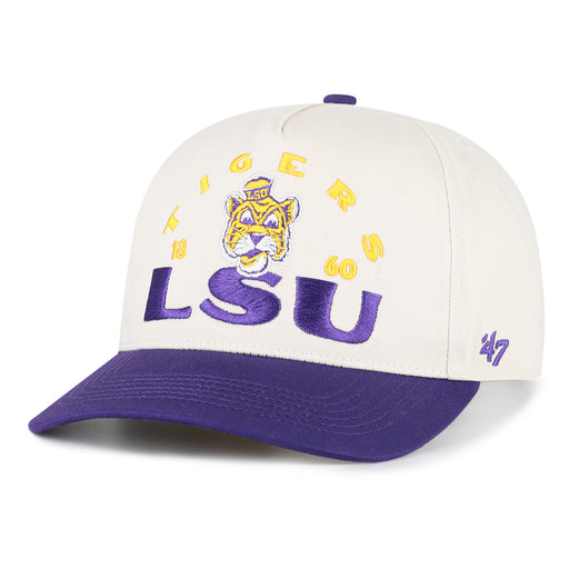 LSU Tigers 47 Brand Beanie Mike Arcitext Two-Tone Hitch Hat - Natural / Purple