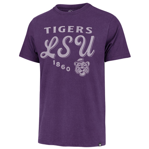 LSU Tigers 47 Brand Beanie Mike Diagram Script Franklin T-shirt - Purple