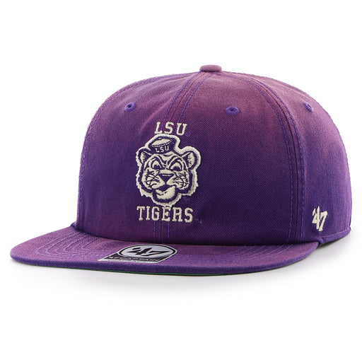 LSU Tigers 47 Brand Beanie Mike Dusted Double Ply '47 Captain Adjustable Hat - Purple