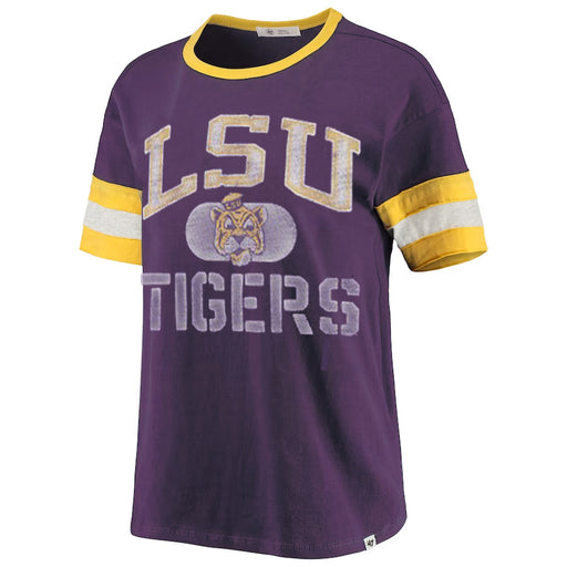 LSU Tigers 47 Brand Beanie Mike Game Play Dani Women's T-Shirt - Purple