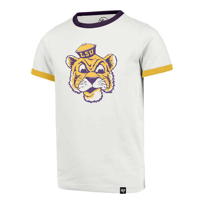 LSU Tigers 47 Brand Beanie Mike Imprint Youth Ringer T-Shirt - Sandstone