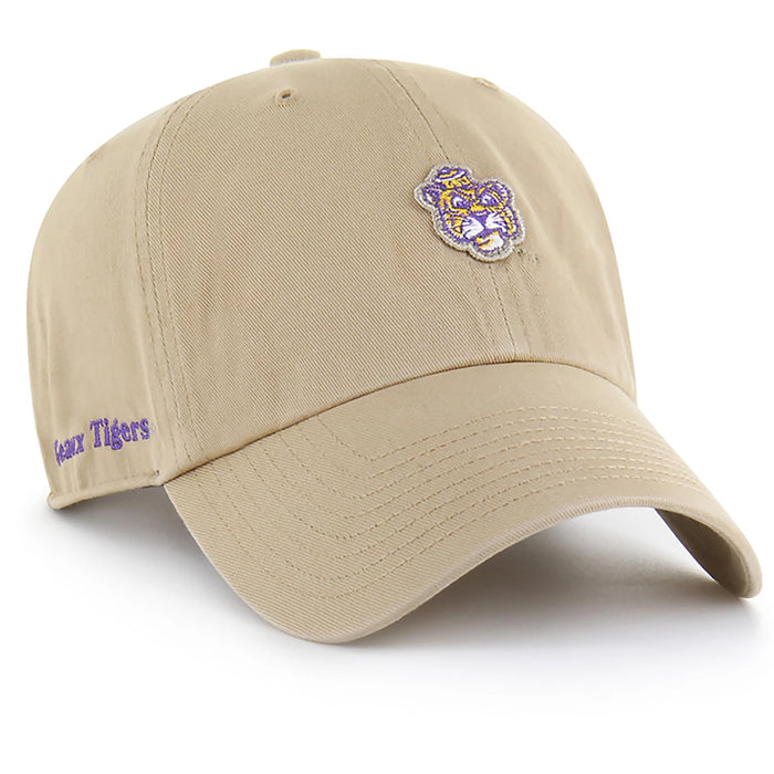 LSU Tigers 47 Brand Beanie Mike Micro Patch Adjustable Clean Up Hat - Khaki