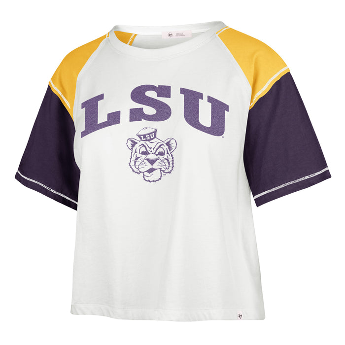 LSU Tigers 47 Brand Beanie Mike Premier Serenity Gia Women's Crop T-Shirt - Sandstone