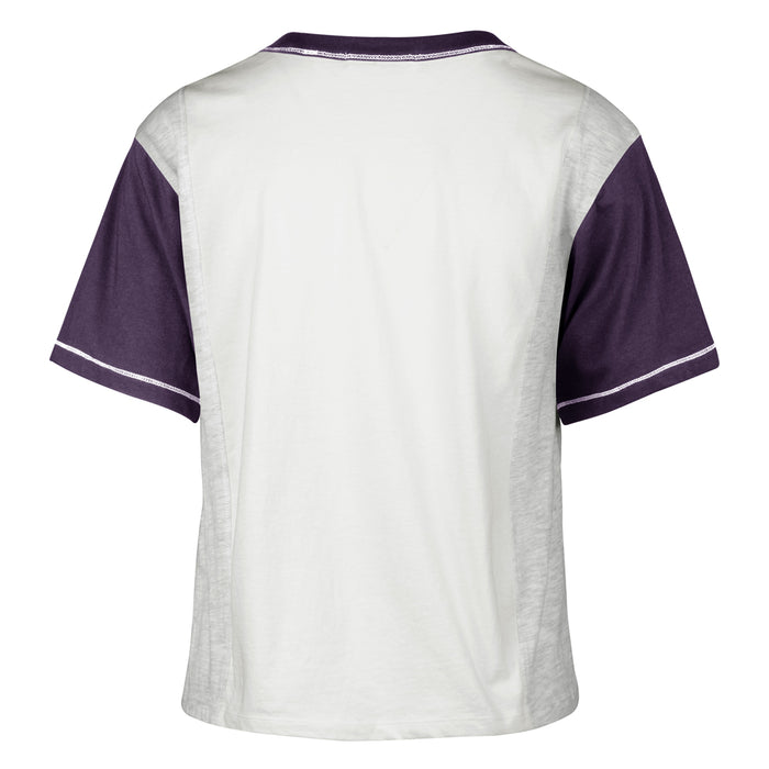 LSU Tigers 47 Brand Beanie Mike Premier Tilda Women's Crop T-Shirt - Sandstone