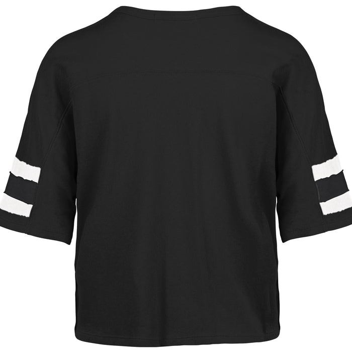 LSU Tigers 47 Brand Beanie Mike Scout Women's V-Neck Boxy T-shirt - Flint Black