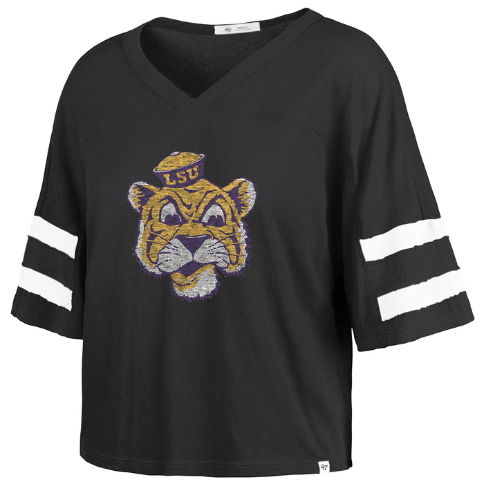 LSU Tigers 47 Brand Beanie Mike Scout Women's V-Neck Boxy T-shirt