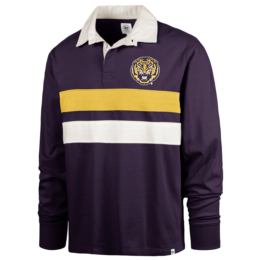 LSU Tigers 47 Brand Clubhouse Knox Long Sleeve Rugby Polo - Purple ...