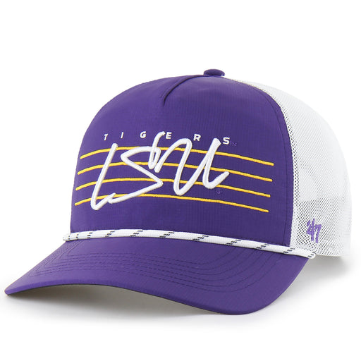 LSU Tigers 47 Brand Downburst HitchMesh Trucker Rope Hat - Purple