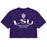 LSU Tigers 47 Brand Hadrian Foundation Crop Heavyweight T-Shirt - Purple