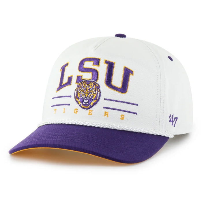 LSU Tigers 47 Brand Roscoe Hitch Five-Panel Rope Hat - White / Purple