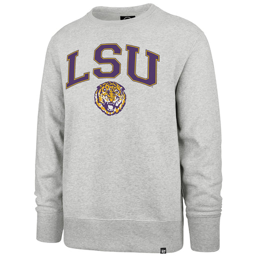LSU Tigers 47 Brand Round Vault Arch Headline Crewneck Sweatshirt - Grey