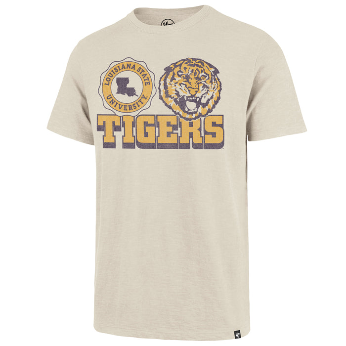 LSU Tigers 47 Brand Round Vault Seal Bottom Line Scrum T-shirt - Dune
