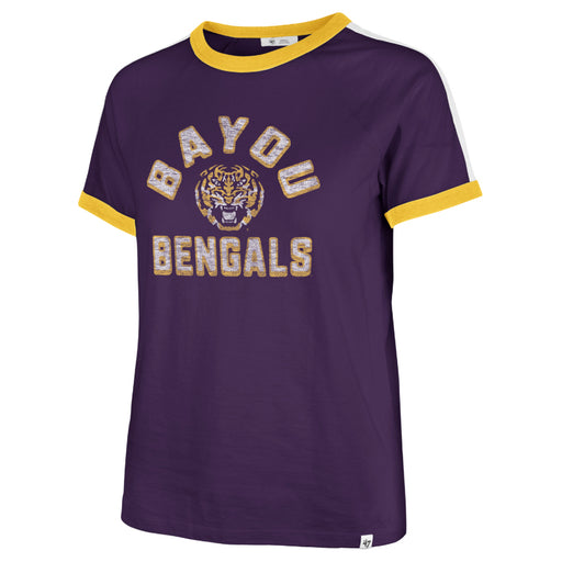 LSU Tigers 47 Brand Round Vault Sweet Heat Bayou Bengals Women's T-shirt - Purple