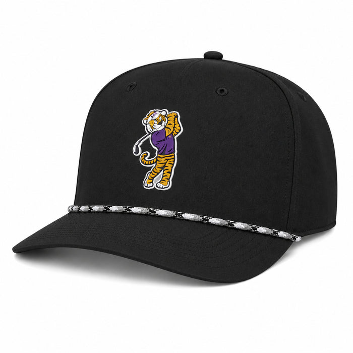LSU Tigers Ahead Birdie Mike Alto Structured AeroSphere Performance 5-Panel Rope Hat - Black