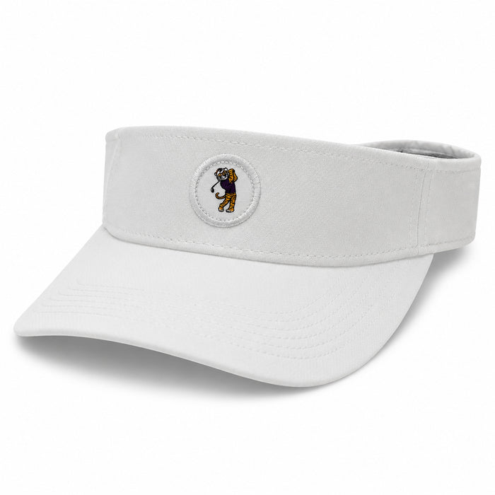 LSU Tigers Ahead Birdie Mike Aerosphere Adjustable Golf Visor - White