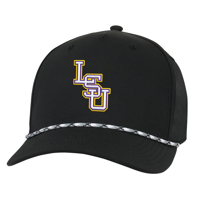 LSU Tigers Ahead Interlock Alto Tech Aerosphere Adjustable Rope Hat - Black